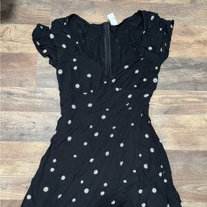 Abound Black Dress with White Floral Design
